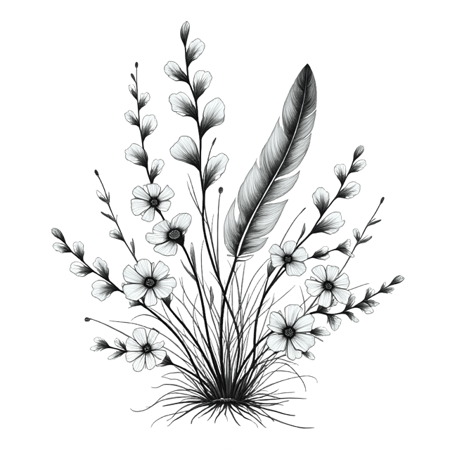 Free transparent PNG: Natural Flowers with Bark and Feather  Nature Clipart, free transparent png download