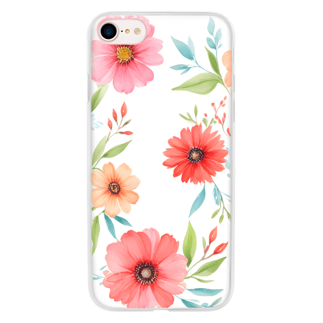 Free transparent PNG: Flower Phone Case Design with Transparent Background for Modern and Minimalist Aesthetics
