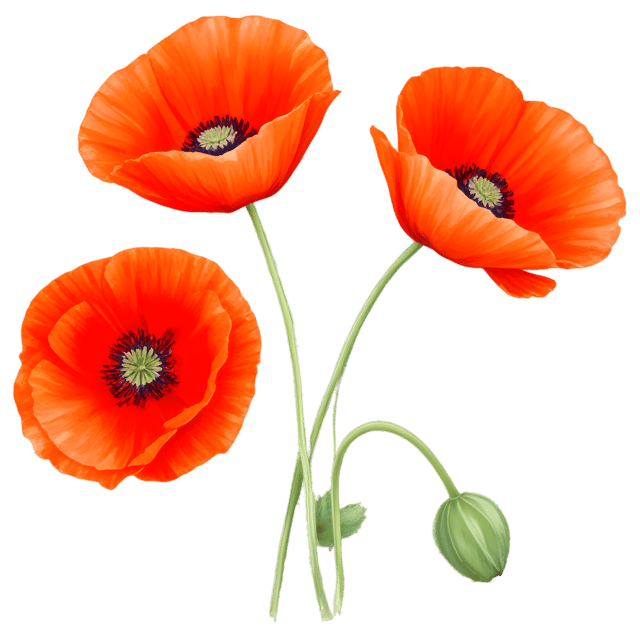 Free transparent PNG: Poppy Flower PNG with Transparent Background for Art and Design Projects