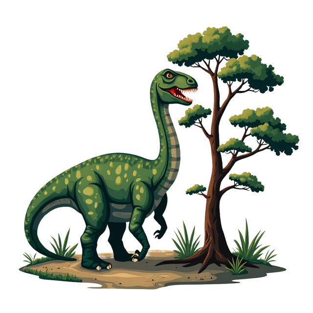 Free transparent PNG: Brachiosaurus Eating Leaves PNG Transparent Background