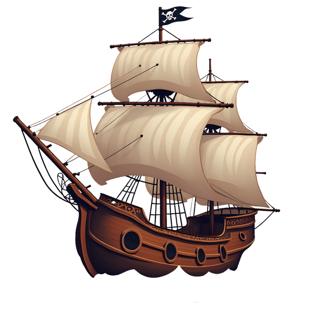 Free transparent PNG: Pirate Ship PNG Download  Classic Nautical Clipart for Kids, Games  Parties