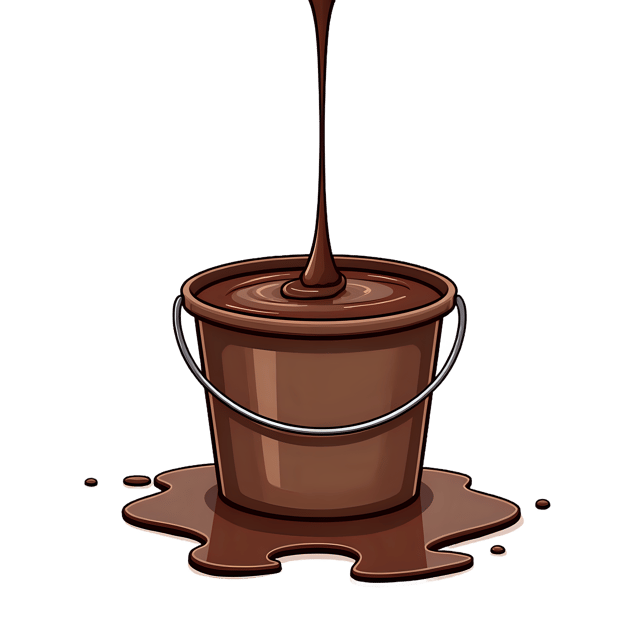 Free transparent PNG: Bucket with Dripping Chocolate Trail  Fun Clipart, free download png