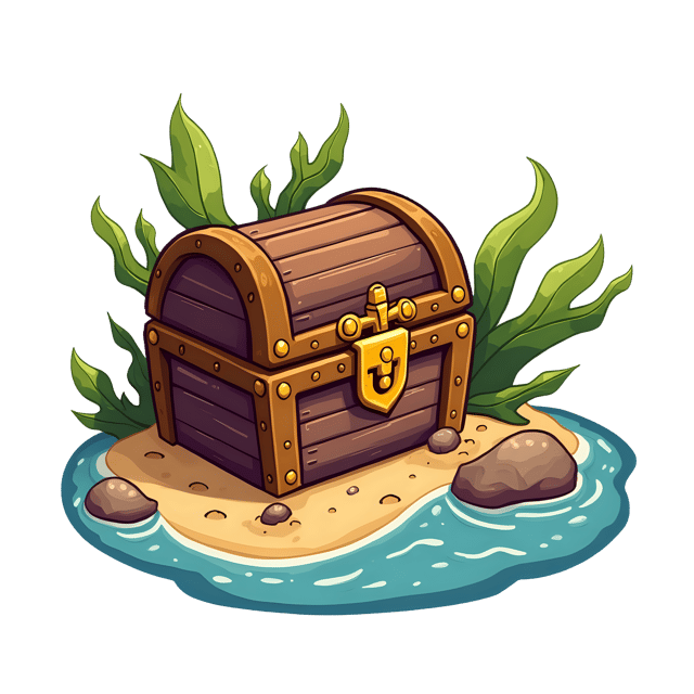 Free transparent PNG: Lost Treasure Chest Near Reef Edge  Underwater Adventure Clipart, free downloadable png
