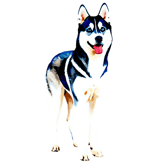 Free transparent PNG: Transparent Siberian Husky Watercolor Illustration – Pet Clipart