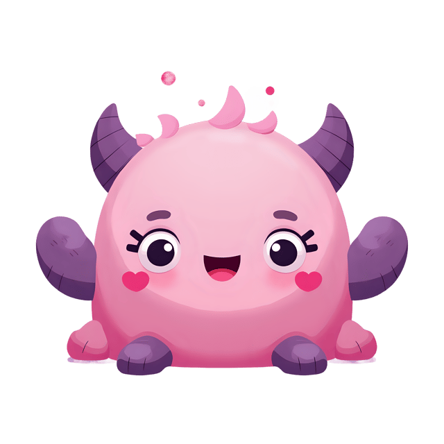 Free transparent PNG: 4 Gentle Monster Plushies in Soothing Pink and Purple