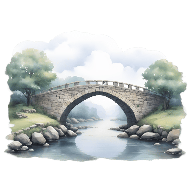 Free transparent PNG: Misty Ancient Stone Bridge PNG with Transparent Background for Art and Design