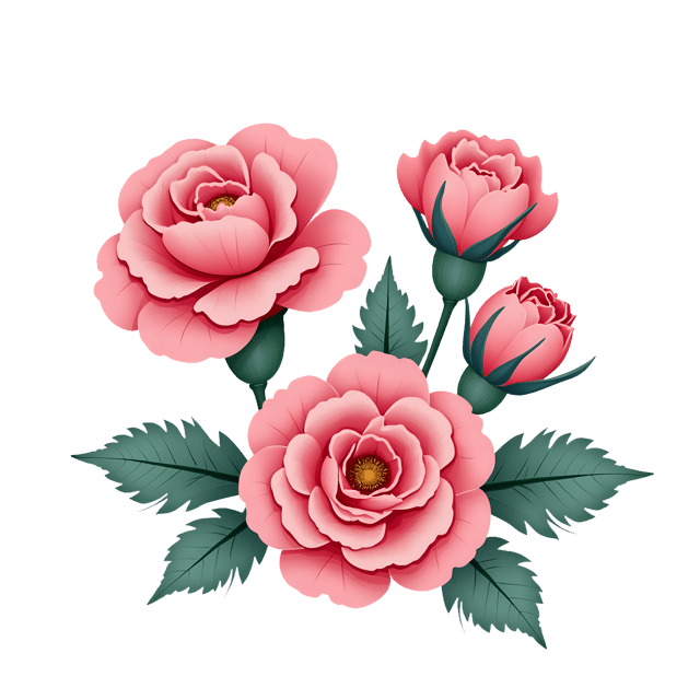 Free transparent PNG: Carnation and Rose Flowers PNG Clipart  Perfect for Floral Design  Decor