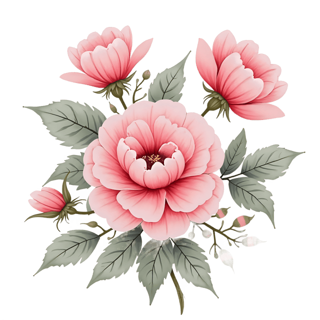 Free transparent PNG: Vintage Pink Blooms with Lace Trim  Free Downloadable PNG