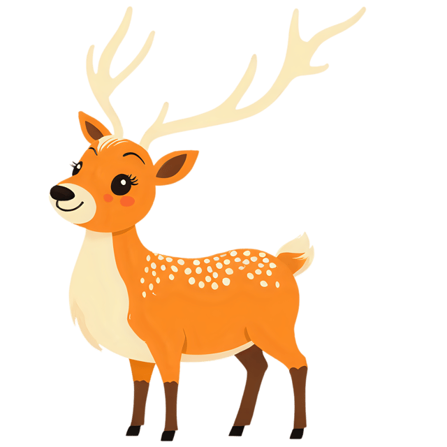 Free transparent PNG: Cute Cartoon Elk Illustration for Nature-Themed Decor and Crafts