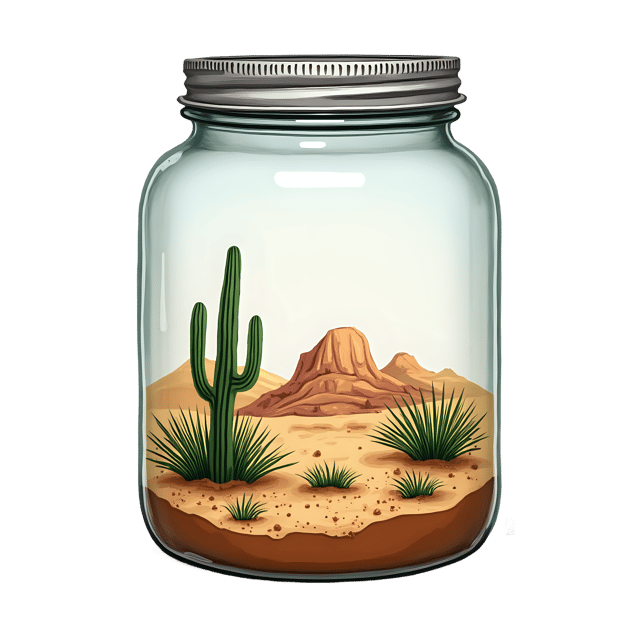Free transparent PNG: Desert Landscape Jar Scene with Transparent Background PNG