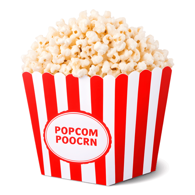 Free transparent PNG: Cozy Cardboard Popcorn Box with Cheerful Illustration PNG