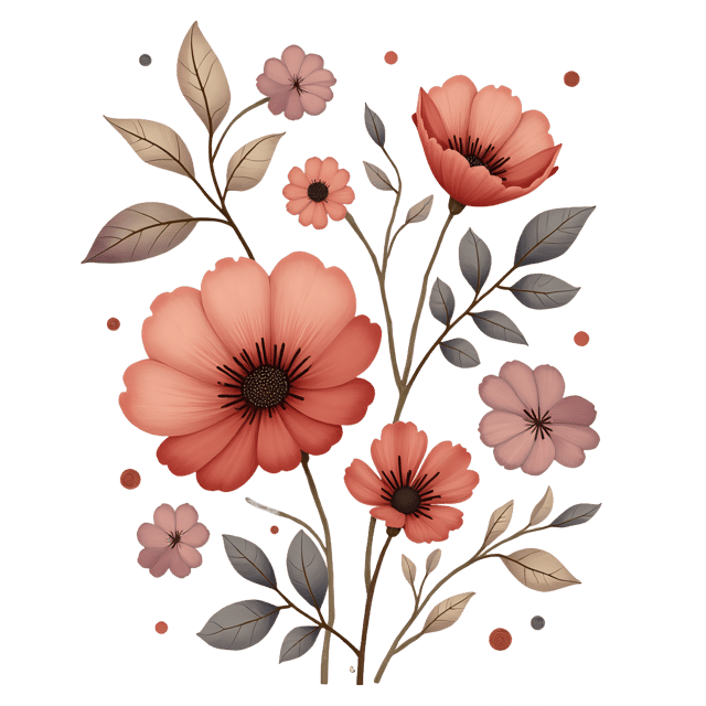 Free transparent PNG: Boho Muted Flowers  Nature Clipart, free transparent png download