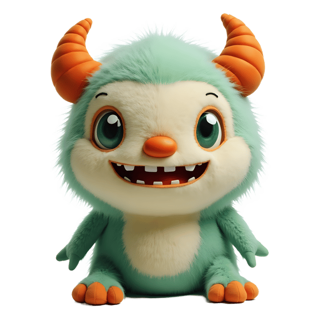Free transparent PNG: Fuzzy Monster Plushie PNG with Transparent Background for Crafting and Decor