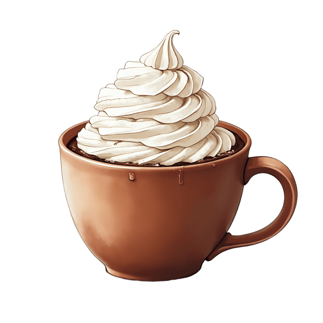 Free transparent PNG: Hot Chocolate with Whipped Cream Transparent PNG for Food and Beverage Imagery
