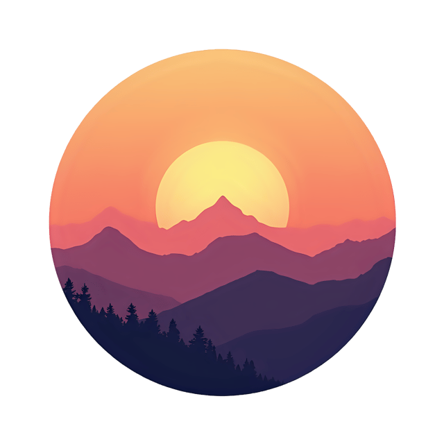 Free transparent PNG: Misty Mountains Sunset PNG Transparent Background