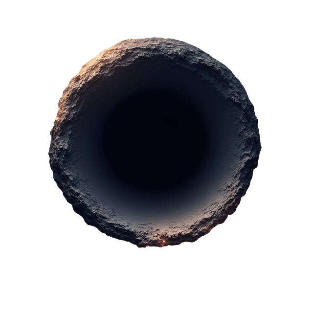 Free transparent PNG: Dense Black Hole with Shimmering Light and Dark Voids Illustration