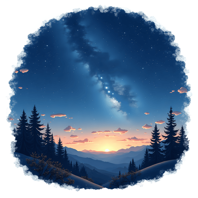 Free transparent PNG: Stitched Starry Night Scene with Transparent Background PNG