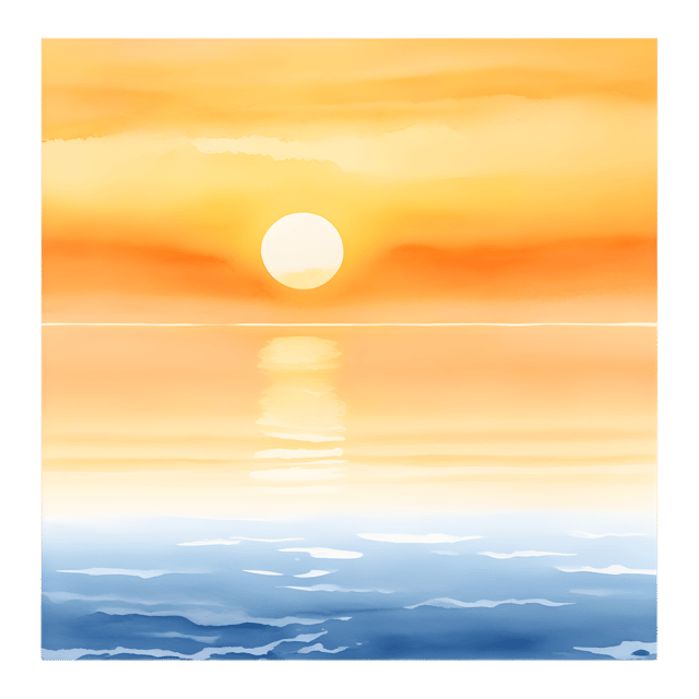 Free transparent PNG: Golden Sunset Reflections on Calm Sea Transparent Background PNG