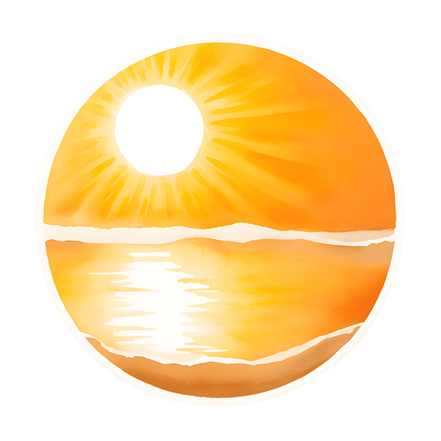 Free transparent PNG: Golden Sands and Tropical Sun PNG Design for Vibrant Summer Themes