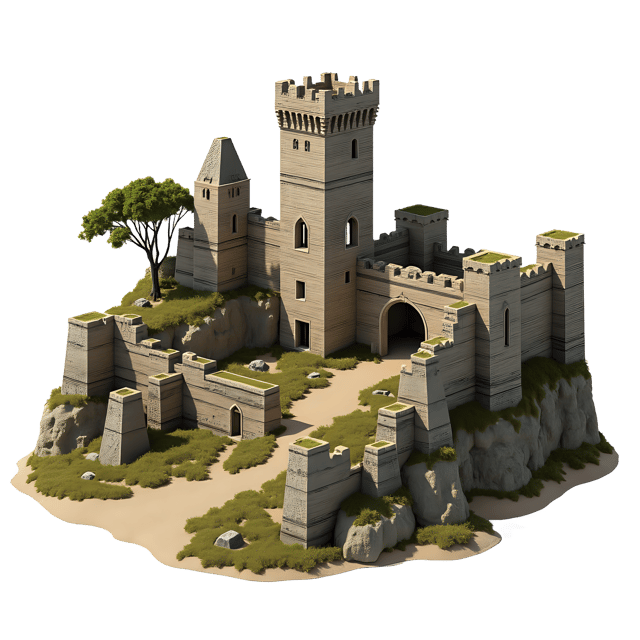Free transparent PNG: Castle Ruins Diorama PNG Clipart  Perfect for Historical Scenes  Decor