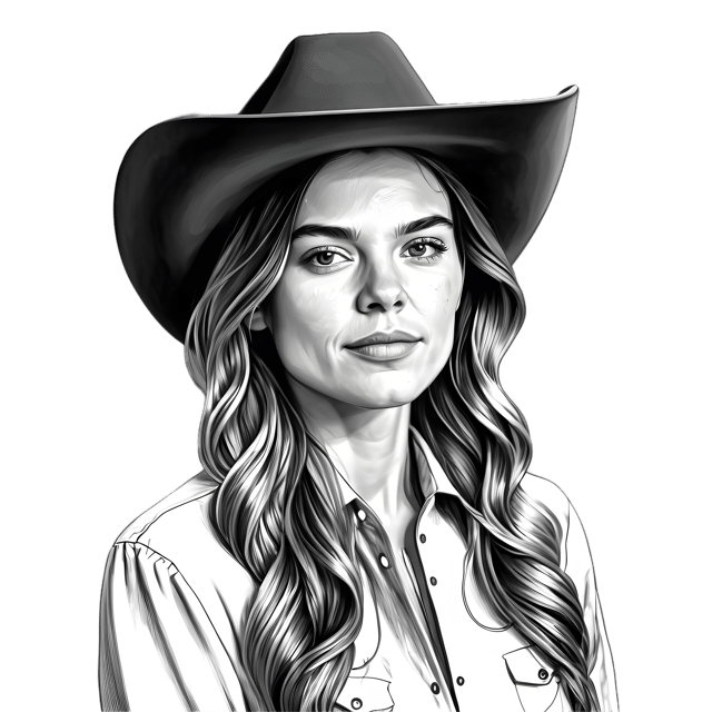 Free transparent PNG: Cowgirl Pencil Sketch Illustration for Western Art and Creative Projects