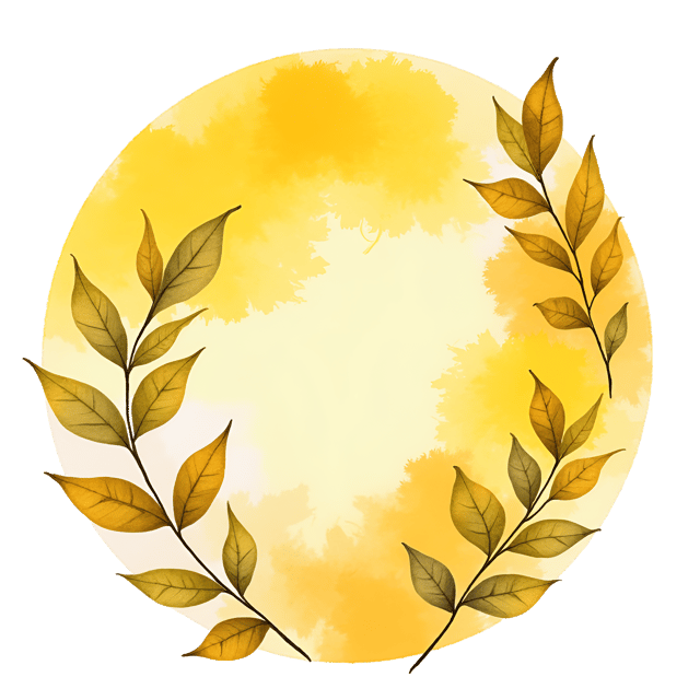 Free transparent PNG: Vibrant Yellow and Gold Watercolor Illustration with Muted Tones