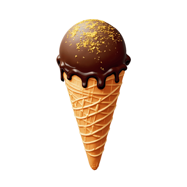 Free transparent PNG: Chocolate Dipped Cone with Gold Dust  Dessert Clipart, free downloadable png
