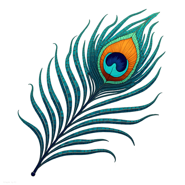 Free transparent PNG: Iridescent Peacock Feather Over Mosaic Tiles  Free Downloadable PNG
