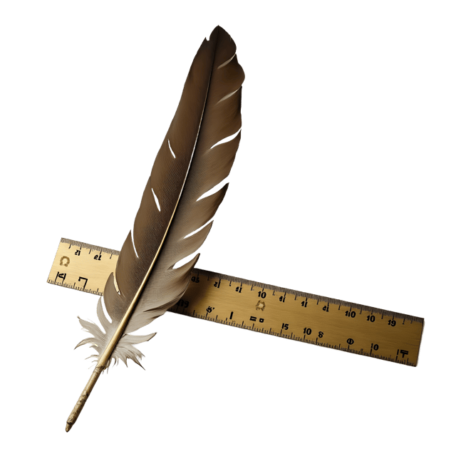 Free transparent PNG: Vintage Writing Feather and Brass Ruler  Classic Desk Clipart, free downloadable png