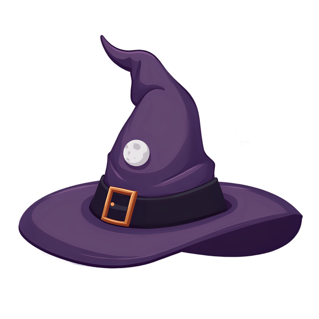 Free transparent PNG: Witchs Hat with Moon Print PNG Transparent Background