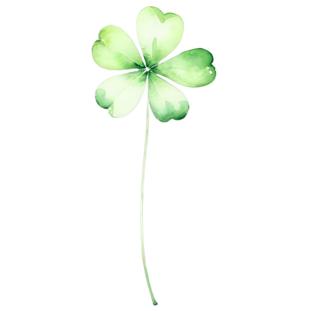 Free transparent PNG: Watercolor Clover Leaf Transparent PNG – Gentle Illustration for Decor & Crafts