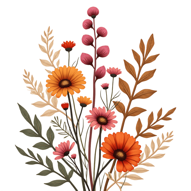 Free transparent PNG: Boho Dried Flowers  Decorative Clipart, free png download