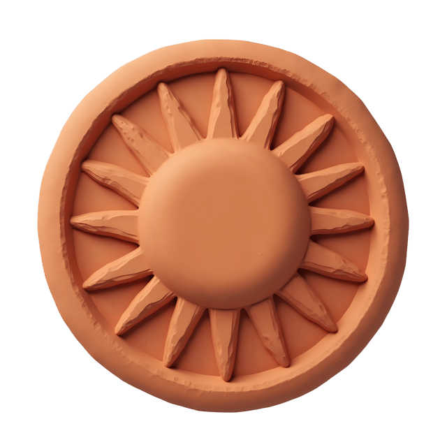 Free transparent PNG: Boho Terracotta Shape with Etched Sun  Free Downloadable PNG Clipart