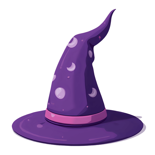 Free transparent PNG: Purple Witch Hat  Moon Pattern Clipart, free downloadable png