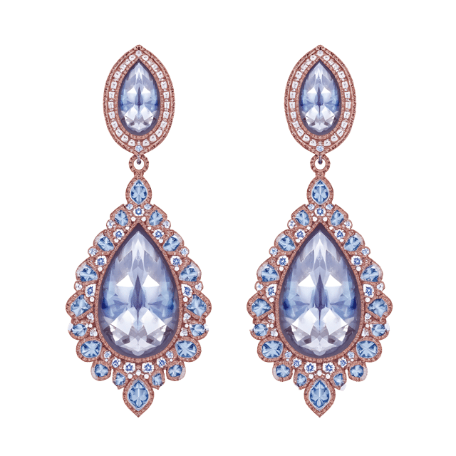 Free transparent PNG: Lavish Diamond Earrings with Hidden Hinges in Watercolor Cartoon Style