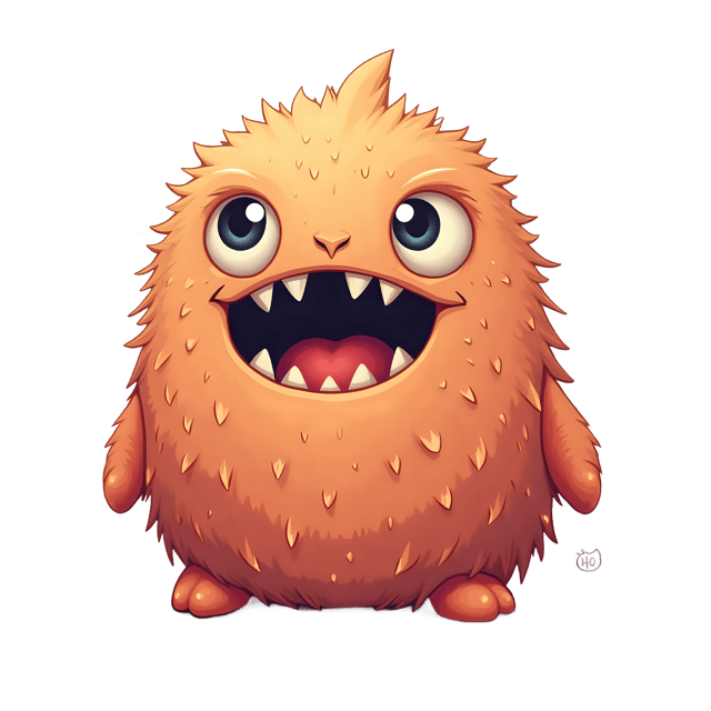 Free transparent PNG: Cute Squishy Monster PNG with Fluffy Texture and Bright Eyes for Nursery Decor and Crafts