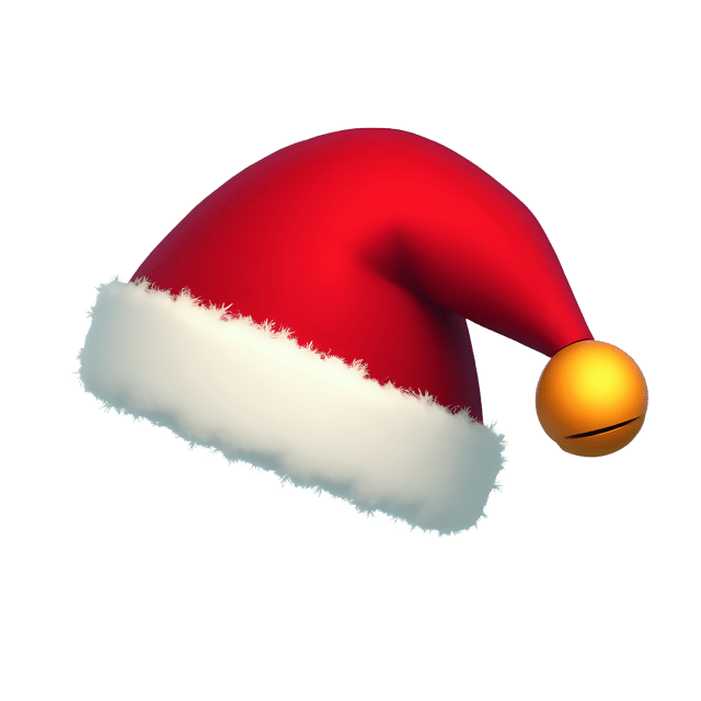 Free transparent PNG: Colorful Santa's Hat PNG with Red Felt and White Fur Trim