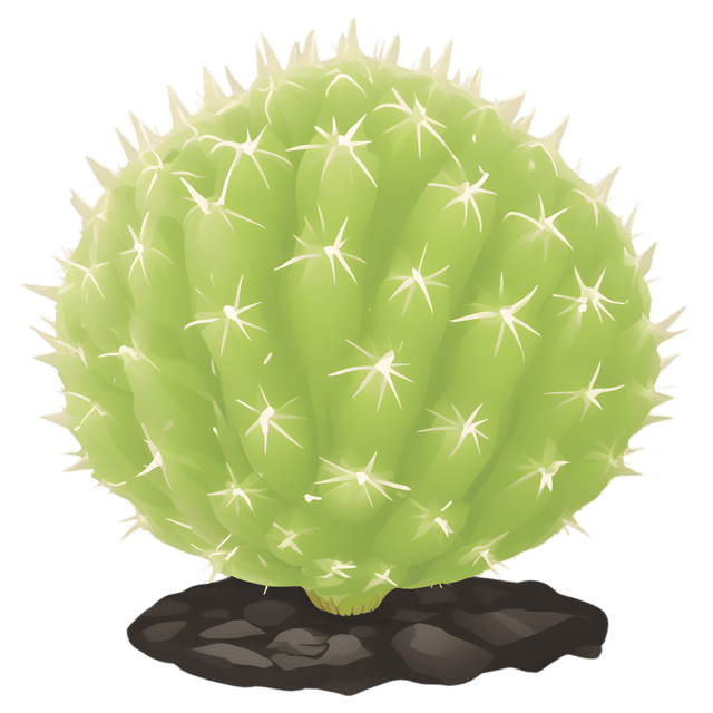 Free transparent PNG: Spiny Cactus in Rocky Soil with Transparent Background PNG