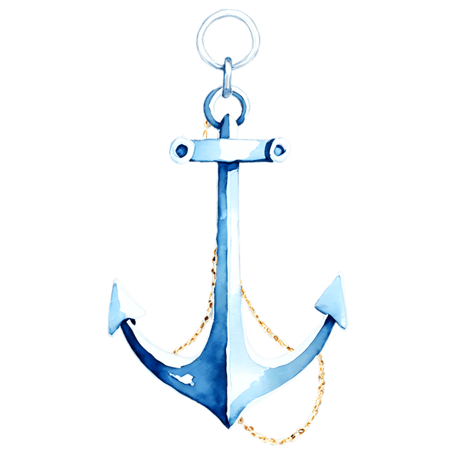 Free transparent PNG: Watercolor Anchor Loop Ornament PNG – Transparent Watercolor Illustration