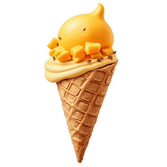Free transparent PNG: Mango Ice Cream with Waffle Cone  Sweet Treat Clipart, free download png
