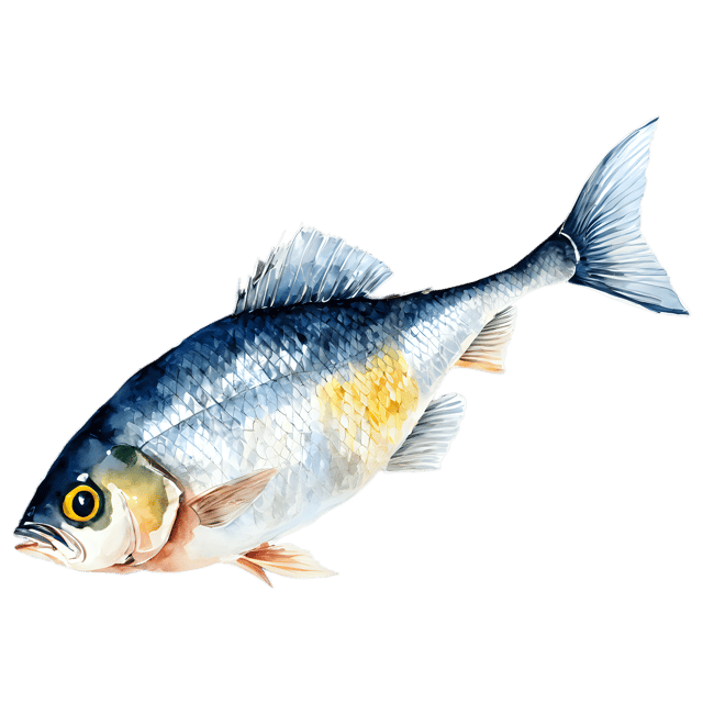 Free transparent PNG: Transparent Watercolor Bream Fish Illustration – Perfect for Aquatic Themes