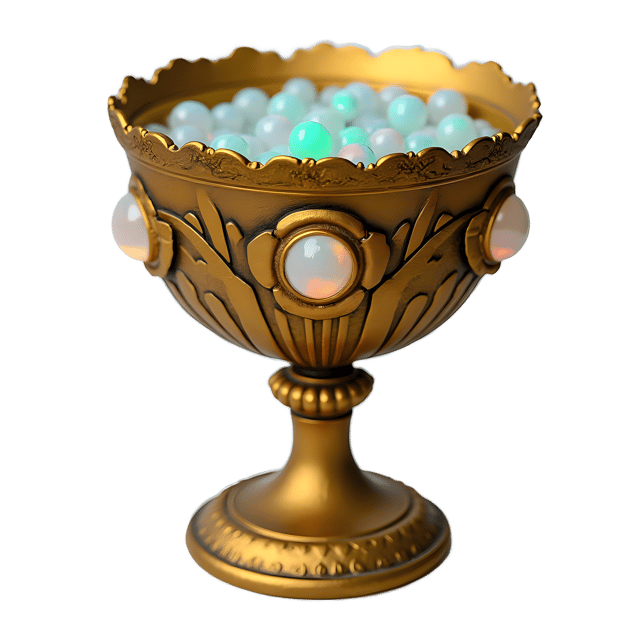 Free transparent PNG: Antique Golden Chalice with Opals and Ornate Patterns PNG Image
