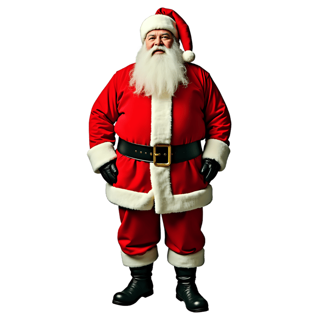 Free transparent PNG: Vibrant Red and Green Santa Claus Suit PNG with Transparent Background