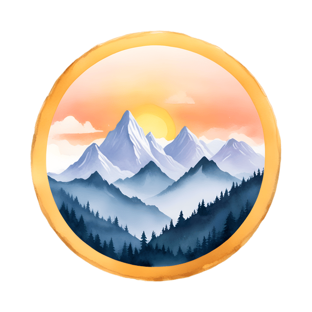 Free transparent PNG: Golden Sunset Mountain Peaks Ring PNG Background
