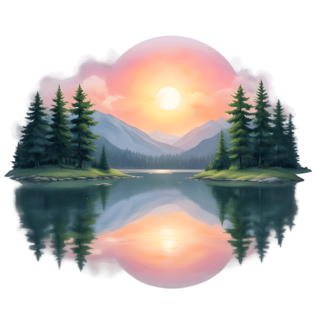 Free transparent PNG: Tranquil Lake Sunrise Reflection PNG