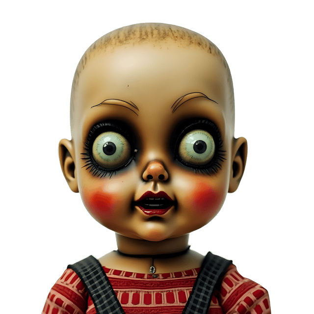 Free transparent PNG: Eerie Doll with Lifeless Eyes - Transparent PNG Background for Hauntingly Realistic Imagery