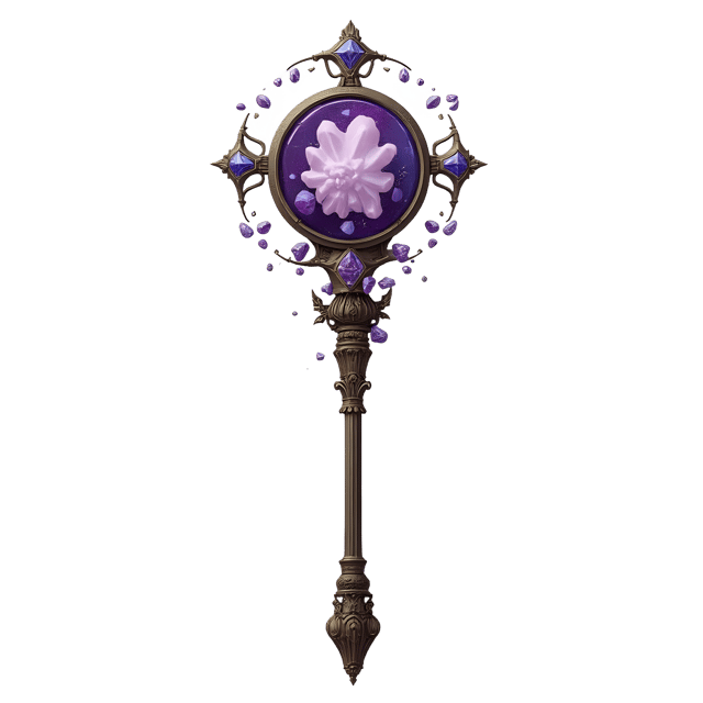 Free transparent PNG: Magical Staff with Runes and Crystals PNG Illustration for Fantasy Art and Decor