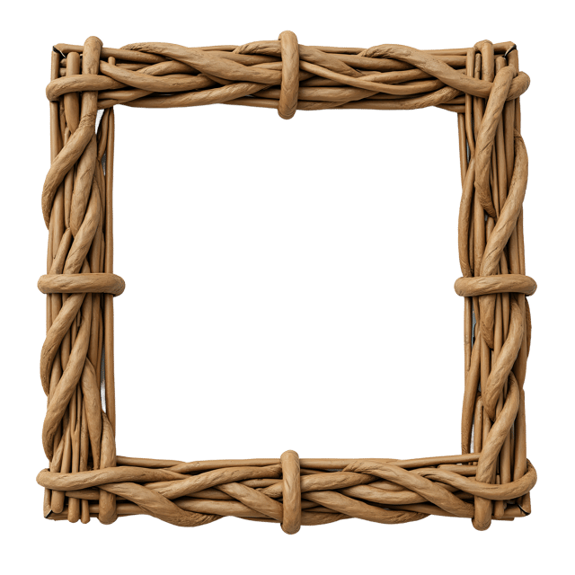 Free transparent PNG: Wicker Frame PNG Clipart  Ideal for Home Decor  Craft Projects
