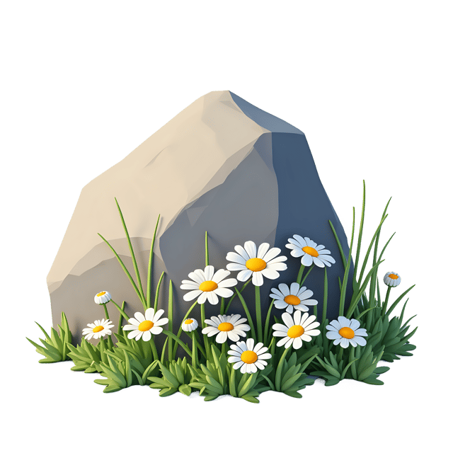 Free transparent PNG: Daisy Cluster Near Rock  Wildflower Nature Clipart, free download png