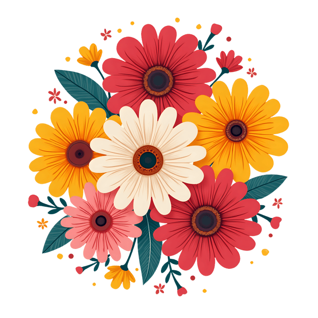 Free transparent PNG: Vibrant Gerbera Daisy Arrangement PNG with Transparent Background for Floral Design